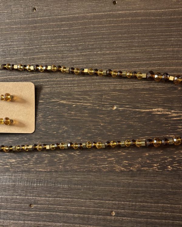 Amber Crystal Necklace & Earrings Set