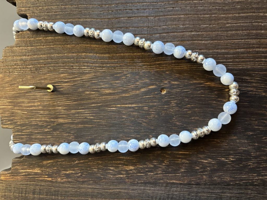 Blue Glass Bead Necklace