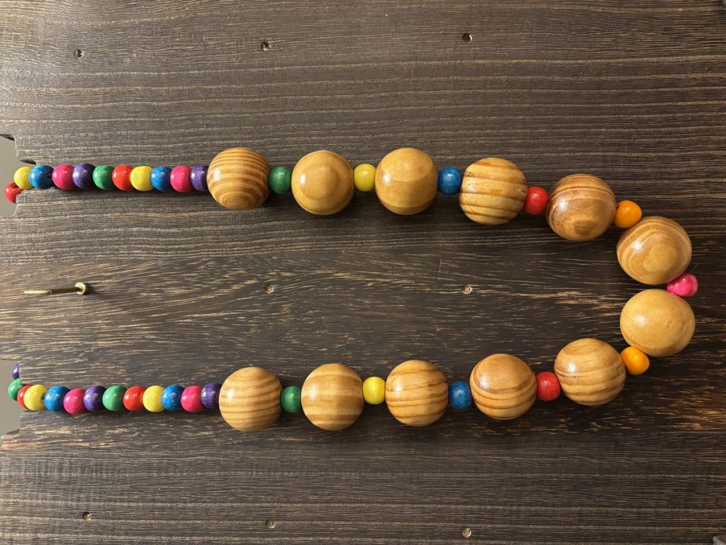 Light Brown & Multicolor Wooden Bead Set