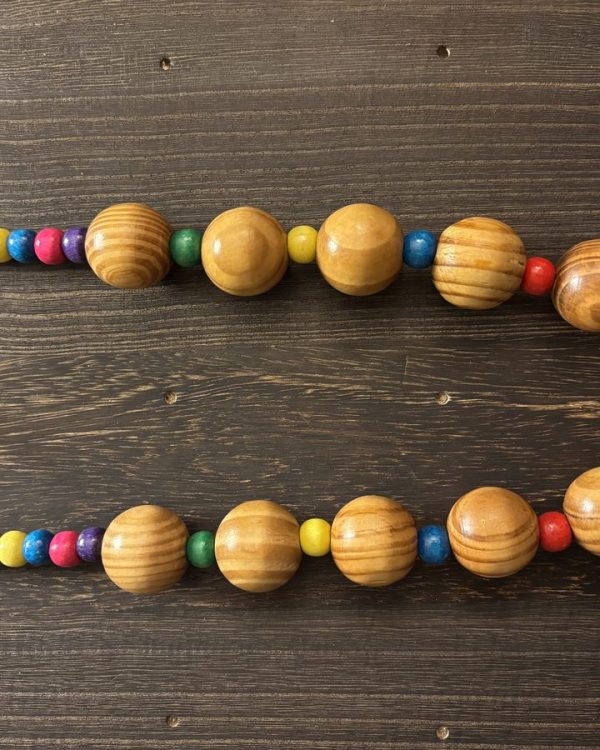 Light Brown & Multicolor Wooden Bead Set