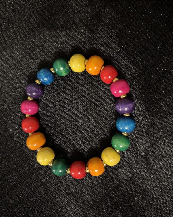Light Brown & Multicolor Wooden Bead Set view 3