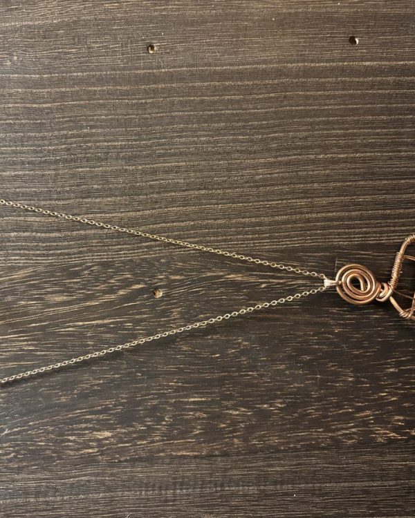 Copper-Wrapped White Agate Necklace