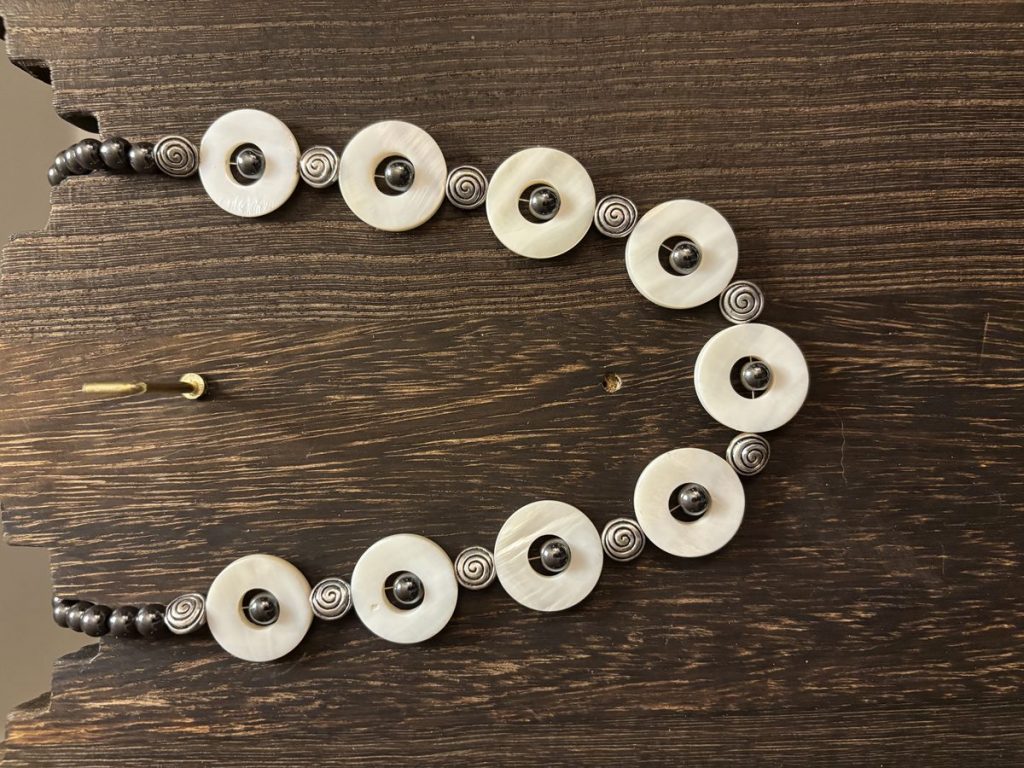 Mother of Pearl with Floating Hematite Necklace