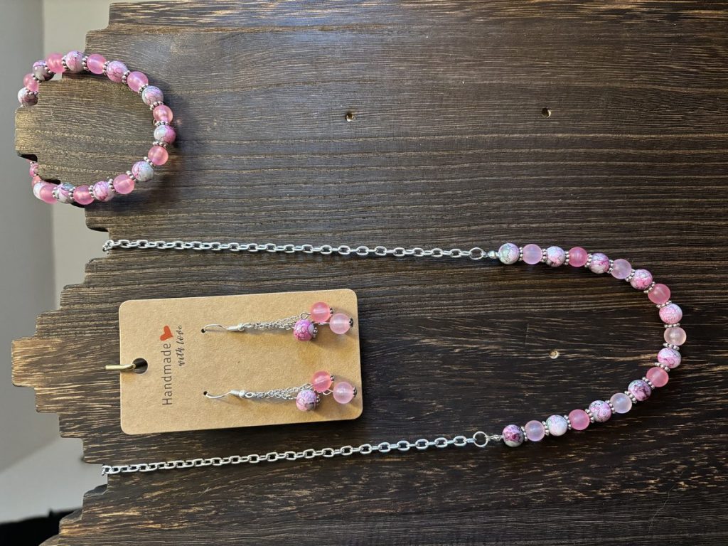 Pink Glass Bead Set