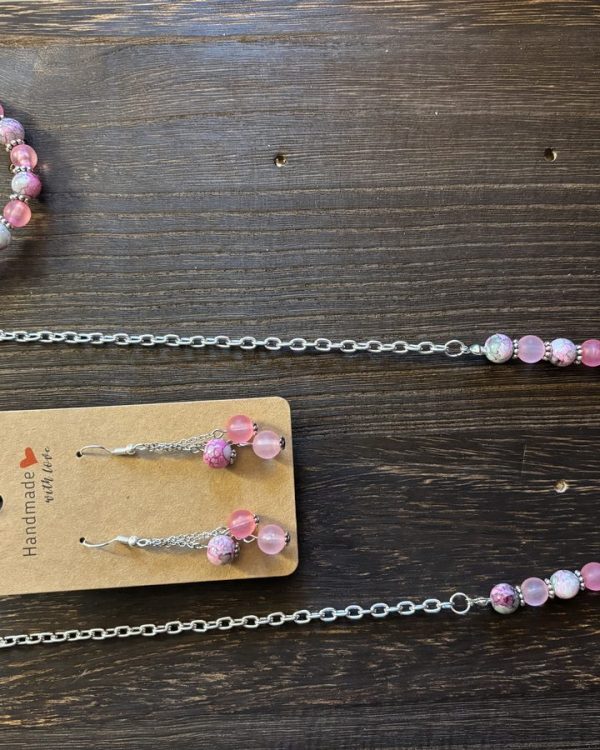 Pink Glass Bead Set