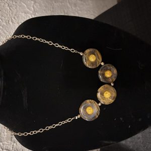 Tiger's Eye & Yellow Crackle Glass Necklace