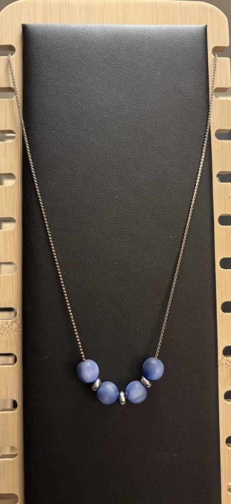 Upcycled Vintage Blue Bead Necklace