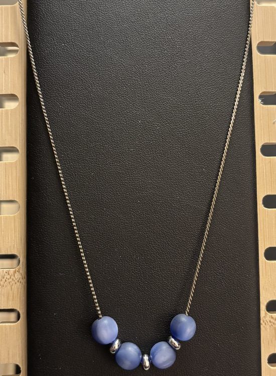 Upcycled Vintage Blue Bead Necklace