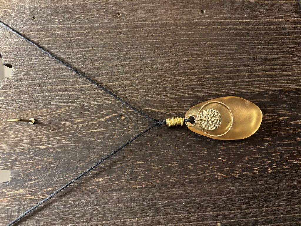 Upcycled Yellow Acrylic Pendant Necklace