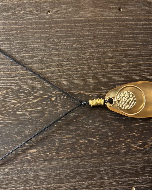 Upcycled Yellow Acrylic Pendant Necklace