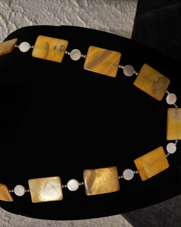 Yellow Mother of Pearl Necklace view 2